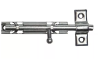 Шпингалет накладной 80мм стальной, покрытие белый цинк (37735-80)