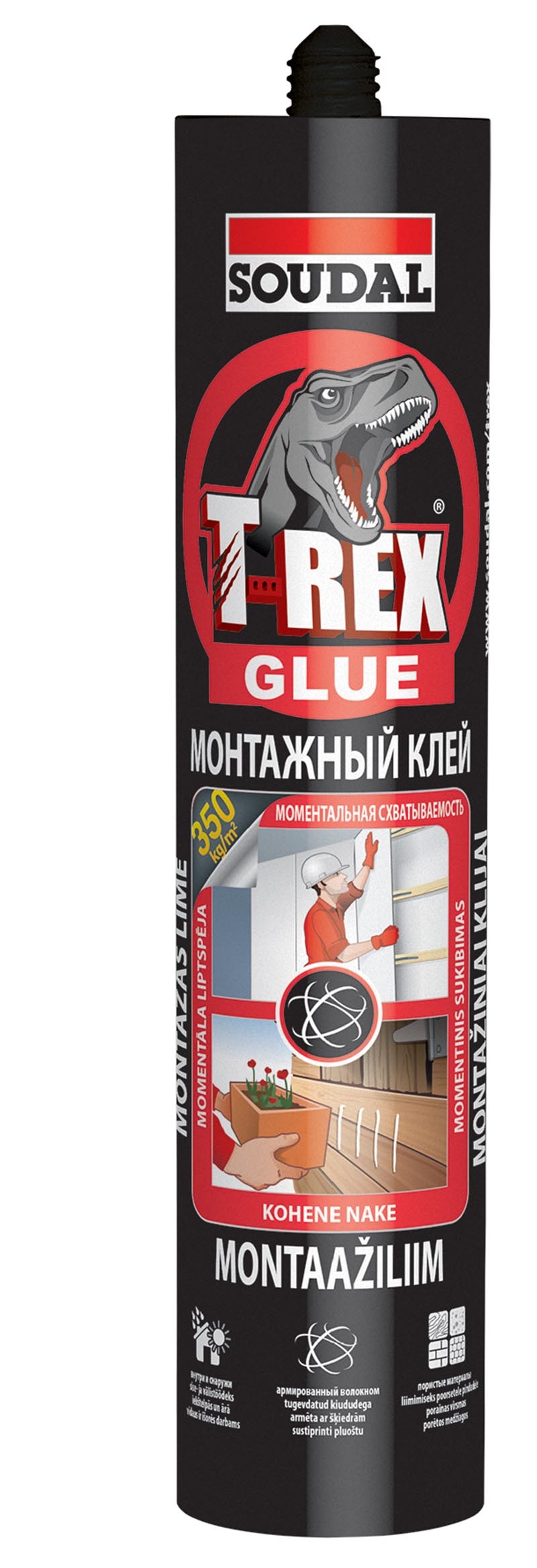 Клей жидкие гв."T-REX" моментальная хватка, усиленный 380 гр (красный)